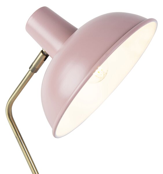 Lampada da tavolo retrò rosa con bronzo - Milou