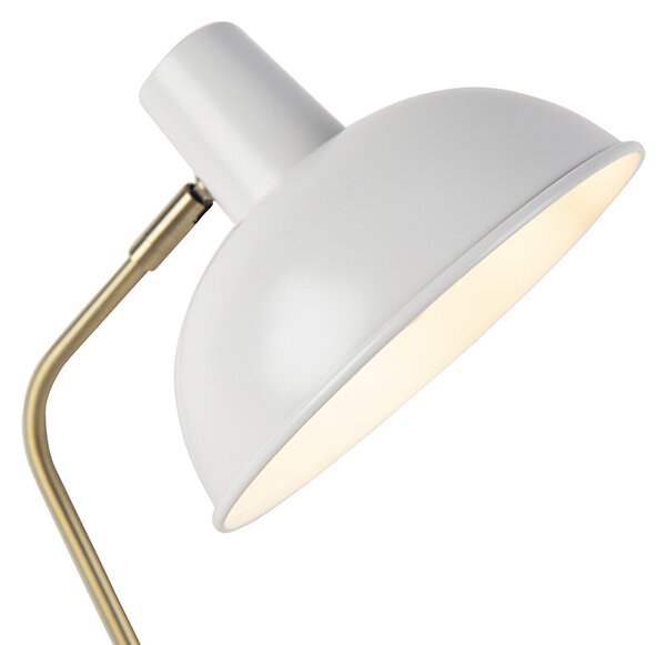 Lampada da tavolo retrò bianca con bronzo - Milou
