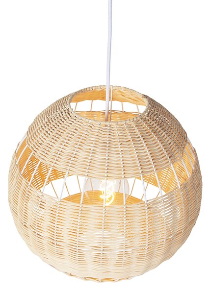 Lampada a sospensione rustica in rattan - Rattan