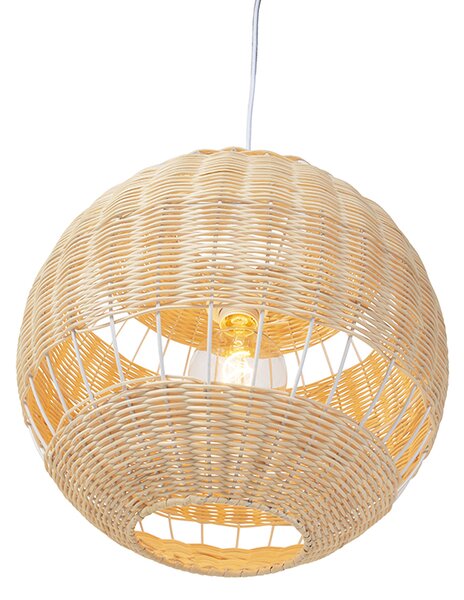 Lampada a sospensione rustica in rattan - Rattan