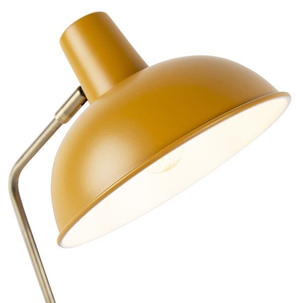 Lampada da tavolo retrò gialla con bronzo - Milou
