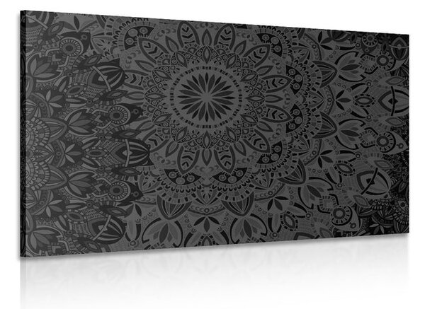 Stampa su tela – Mandala elegante in bianco e nero