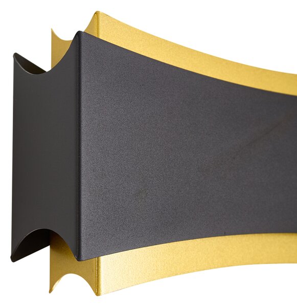 Applique da parete moderna nera con oro - Plats