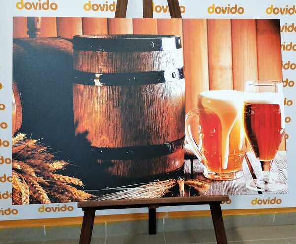 Stampa su tela – Birra con botte di birra