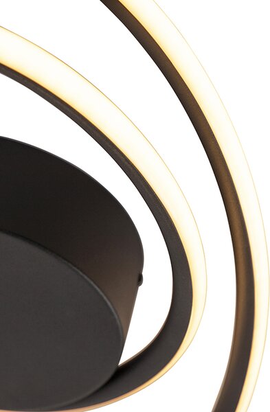Plafoniera di design nera con LED dimmerabile a 3 livelli - Rowan