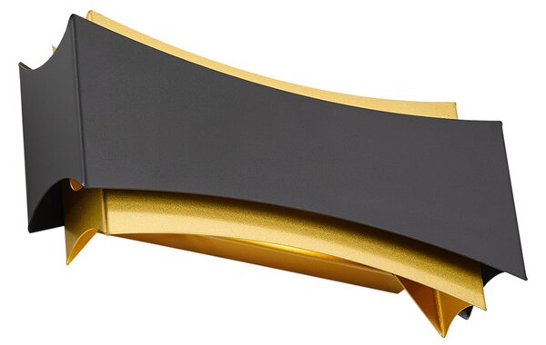 Applique da parete moderna nera con oro - Plats