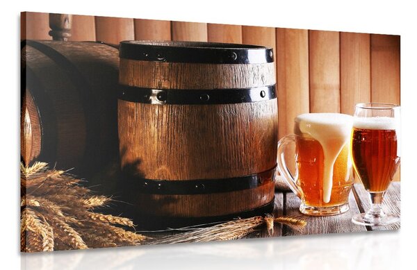 Stampa su tela – Birra con botte di birra