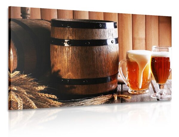 Stampa su tela – Birra con botte di birra