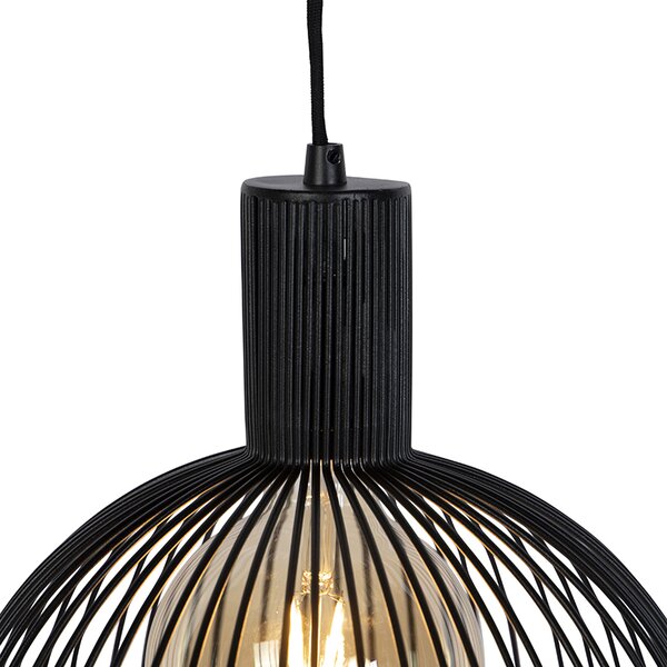 Lampada a sospensione rotonda di design nera 30 cm - Dos