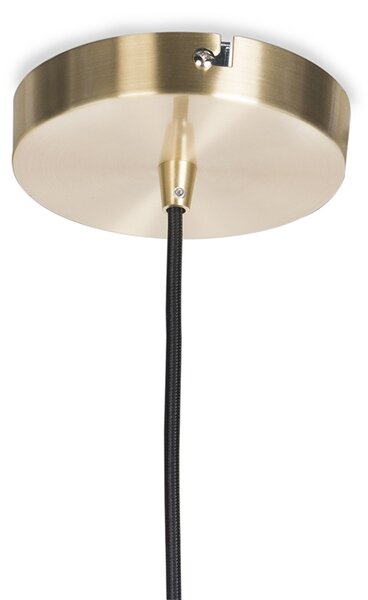 Lampada a sospensione moderna in ottone con vetro fumé 30 cm - Ball