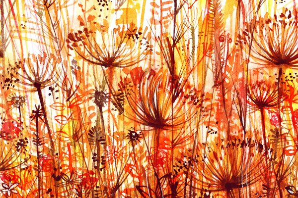 Quadro su tela – Dente di leone in tonalità arancioni