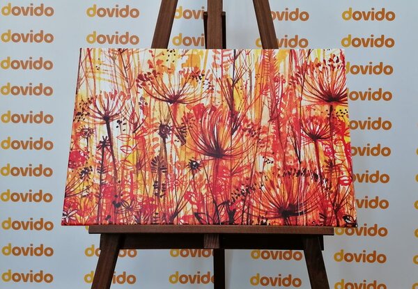 Quadro su tela – Dente di leone in tonalità arancioni