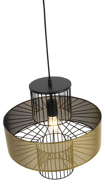 Lampada a sospensione di design oro con nero 40 cm - Tess