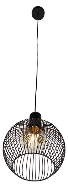 Lampada a sospensione rotonda di design nera 30 cm - Dos