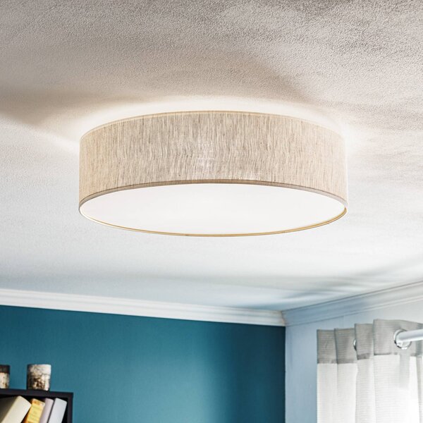 Plafoniera soffitto Leano Eko-Light, dimmerabile, Alluminio / Grigio / Zincato, Soggiorno / Sala da pranzo, Tessuto / Stoffa / Seta, Moderno, Plafoniera