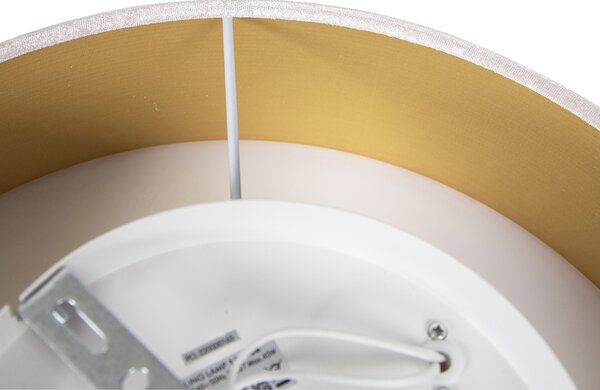 Plafoniera moderna rosa 40 cm con interno oro - Drum