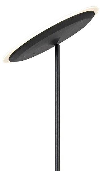Lampada da terra moderna nera con LED dimmerabile e braccio di lettura - Strela
