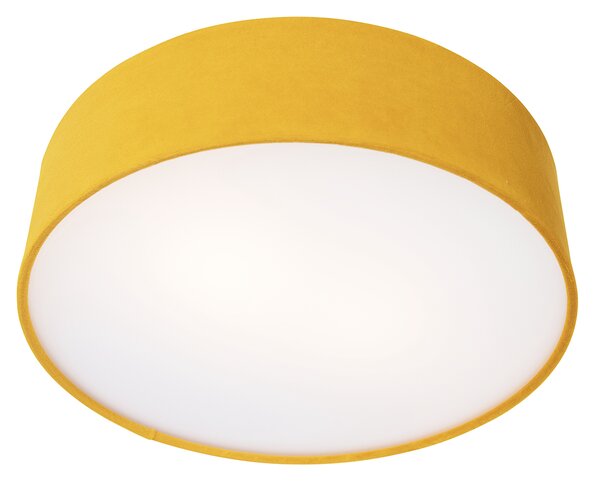 Plafoniera moderna ocra 40 cm con interno dorato - Drum