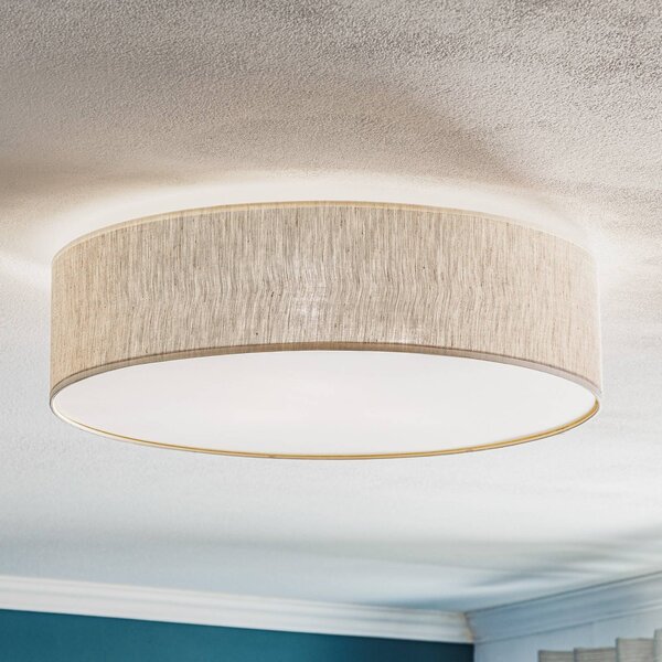 Plafoniera soffitto Leano Eko-Light, dimmerabile, Alluminio / Grigio / Zincato, Soggiorno / Sala da pranzo, Tessuto / Stoffa / Seta, Moderno, Plafoniera
