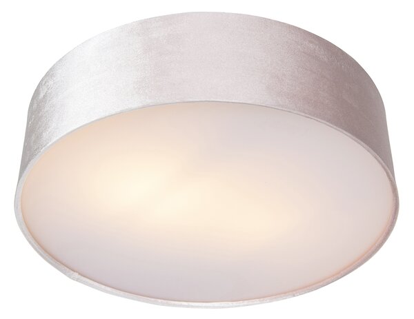 Plafoniera moderna rosa 40 cm con interno oro - Drum