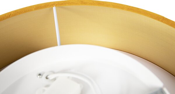 Plafoniera moderna ocra 40 cm con interno dorato - Drum