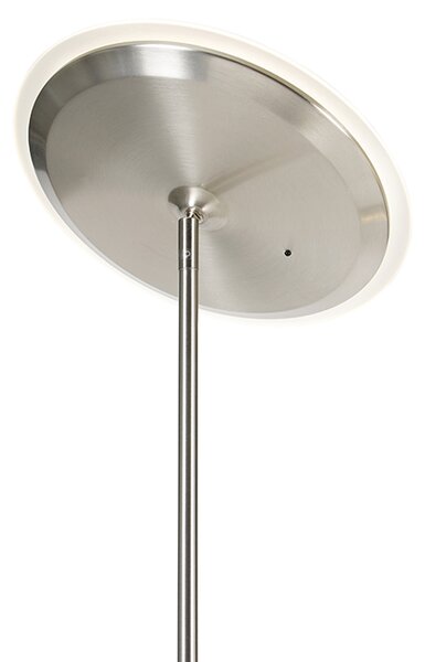 Lampada da terra moderna in acciaio con LED dimmerabile e braccio di lettura - Strela