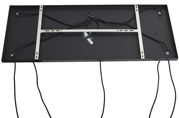 Lampada a sospensione Art Déco nera con vetro fumé 5 luci - Wallace