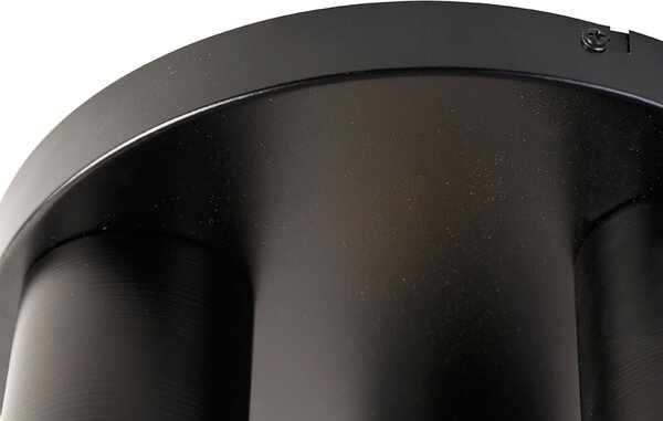 Plafoniera industriale nera con oro rotonda 3 luci - Raspi