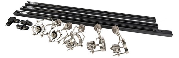 Sistema di illuminazione a binario moderno con 5 faretti in acciaio monofase - Iconic Suplux