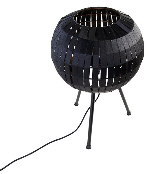 Lampada da tavolo moderna a treppiede nera - Zoë