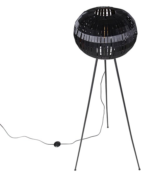 Lampada da terra moderna a treppiede nera - Zoë