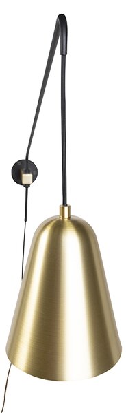 Applique da parete retrò oro/ottone con paralume - Demi