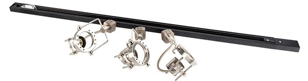 Sistema di illuminazione a binario moderno con 3 faretti in acciaio monofase - Iconic Suplux