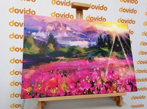 Quadro su tela – Dipinto a olio paesaggistico colorato