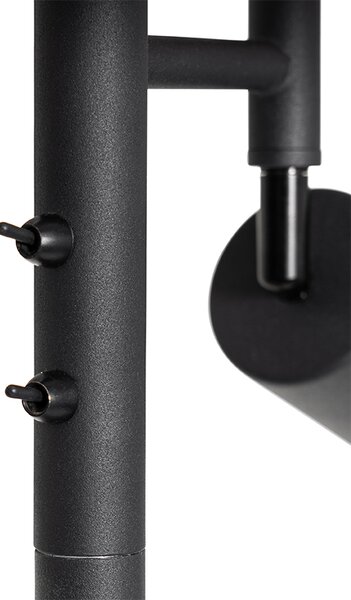 Lampada da terra nera con interno dorato e luce di lettura - Jelena