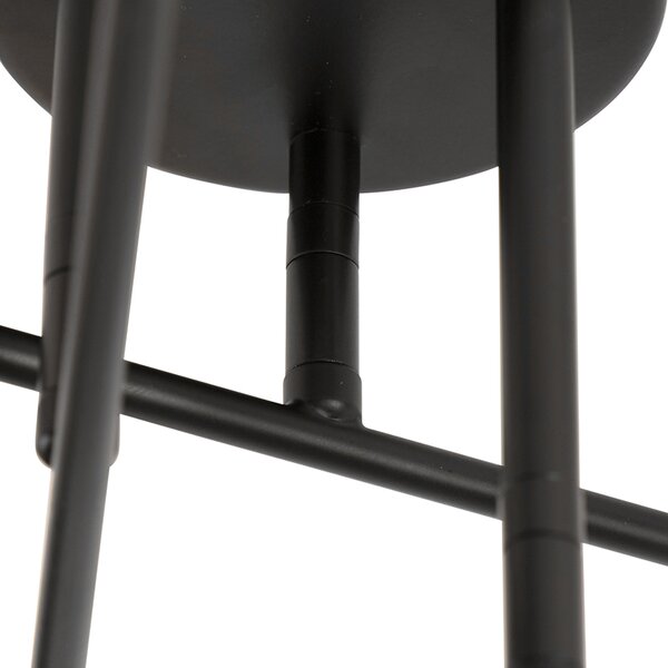 Plafoniera industriale nera con oro 6 luci - Sydney