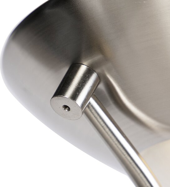Lampada da terra in acciaio con lampada da lettura inclusa LED e dimmer - Diva 2