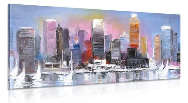 Quadro su tela – Città costiera