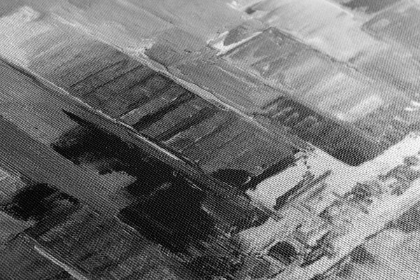 Stampa su tela – Città costiera in bianco e nero