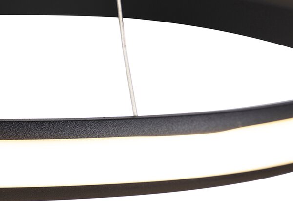 Lampada a sospensione moderna nera 74 cm con LED - Rowan
