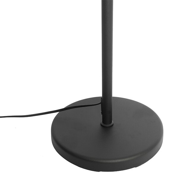 Lampada da terra nera con paralume nero e braccio regolabile - Ladas Deluxe