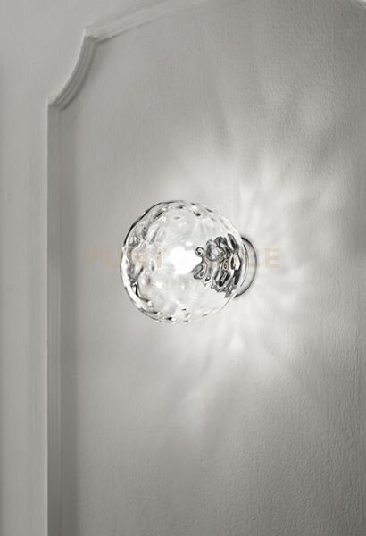 Applique-plafoniera vetro trasparente e cromo lucido skin 1 luce at