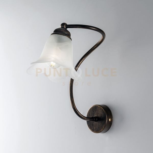 Applique in ferro laccato marrone con decorazione oro antico e diff