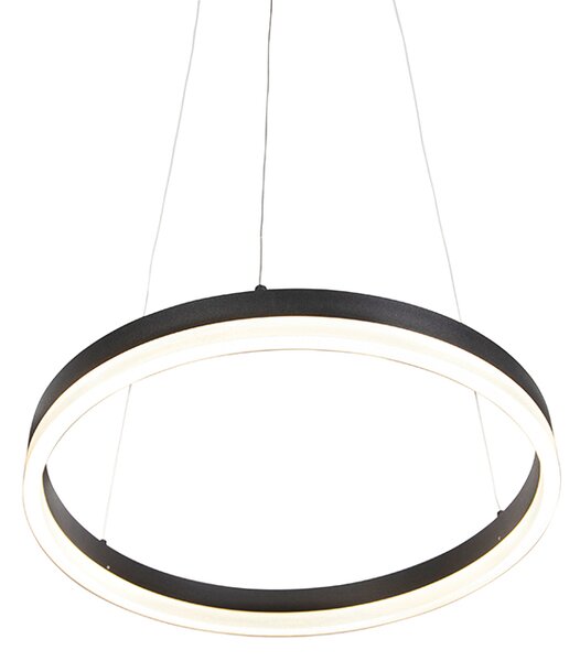 Lampada a sospensione di design nera 40 cm incl. LED dimmerabile a 3 step - Anello