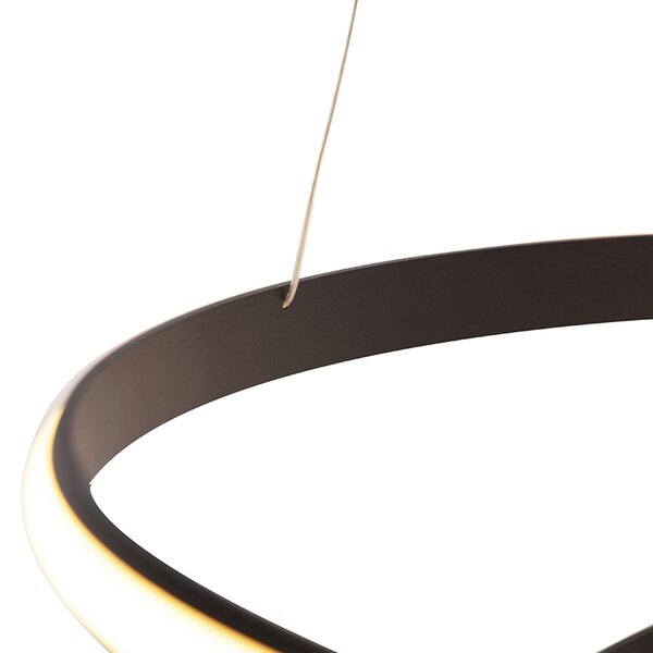 Lampada a sospensione moderna nera 74 cm con LED - Rowan