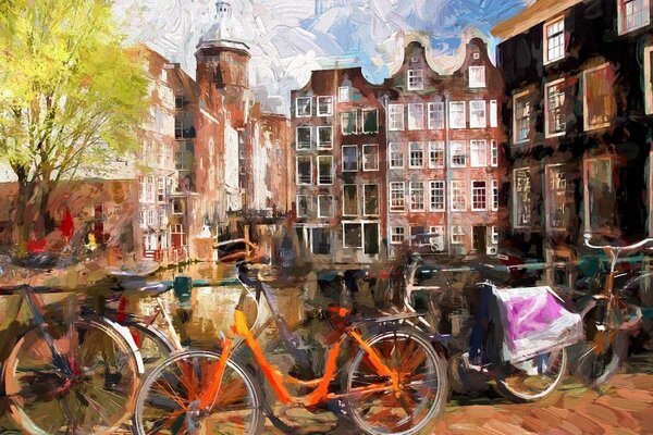 Stampa su tela – Amsterdam disegnata