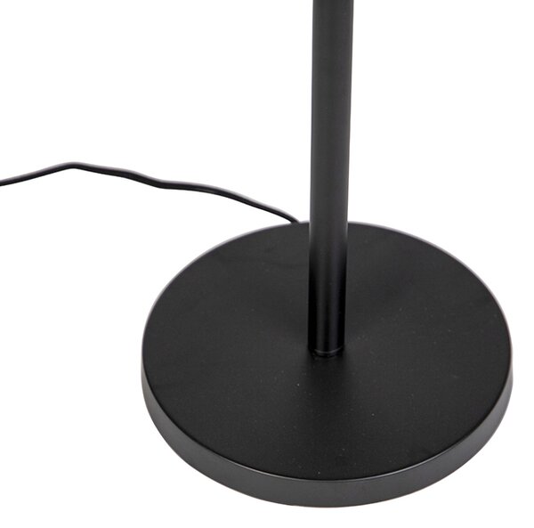 Lampada da terra classica nera con paralume Granny B grigio - Simplo