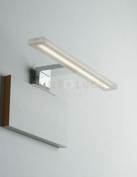 Applique led aqa cromo fissaggio parete e specchio 8w 820lm 4000k i