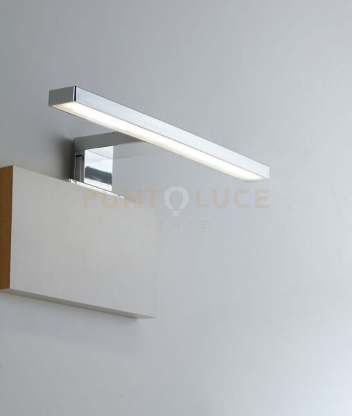 Applique led sacs cromo fissaggio parete e specchio 4w 540lm 4000k 