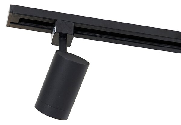 Sistema di illuminazione a binario moderno con 3 faretti e 3 luci a sospensione nero monofase - Iconic Cavalux Jeana